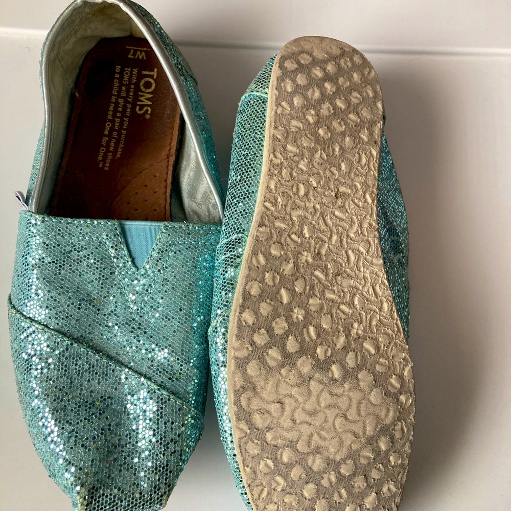Light Blue Glitter Toms